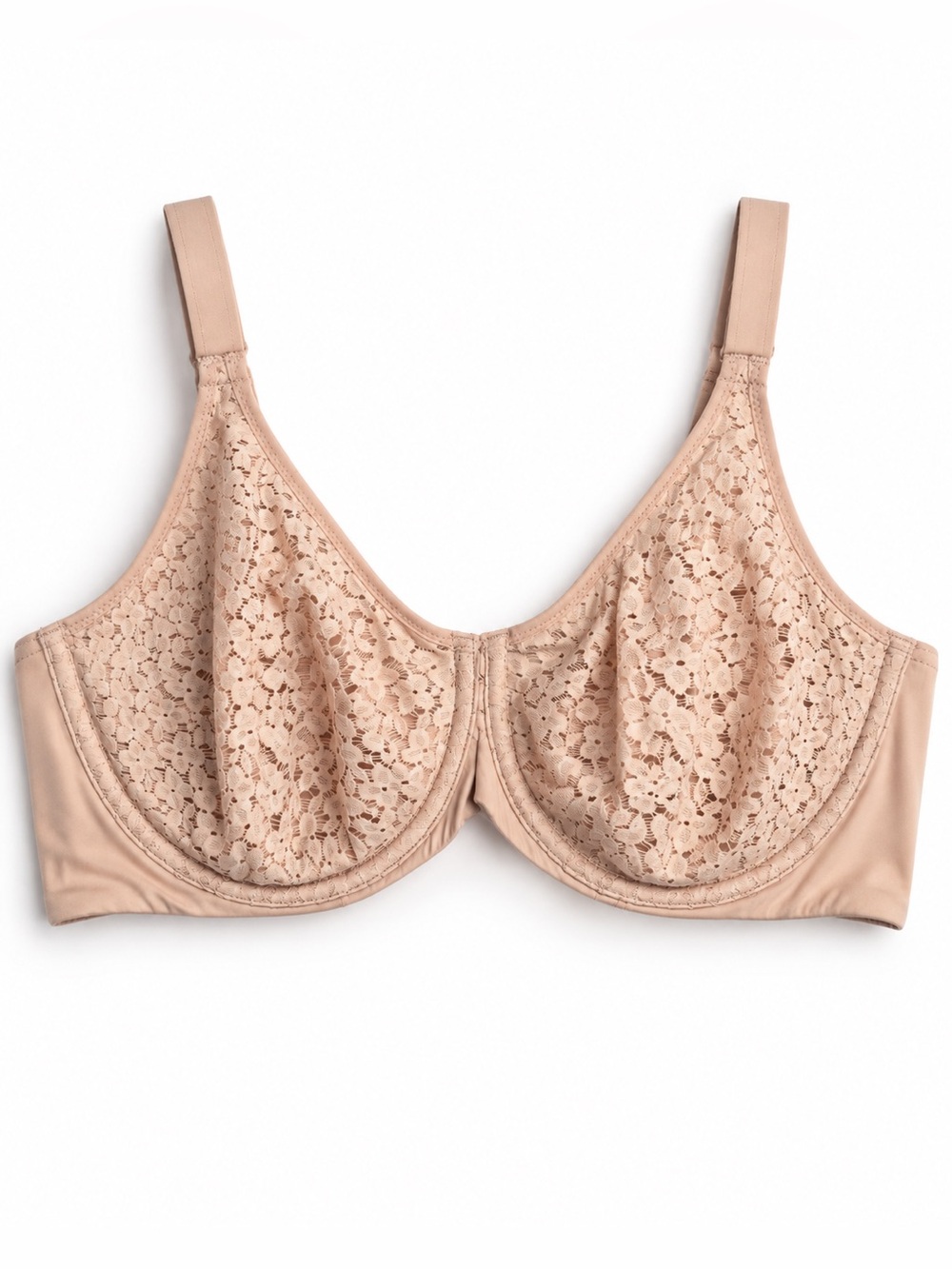 Chantelle Lace Underwire Full Coverage Bra 38D Nude Beige